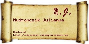 Mudroncsik Julianna névjegykártya